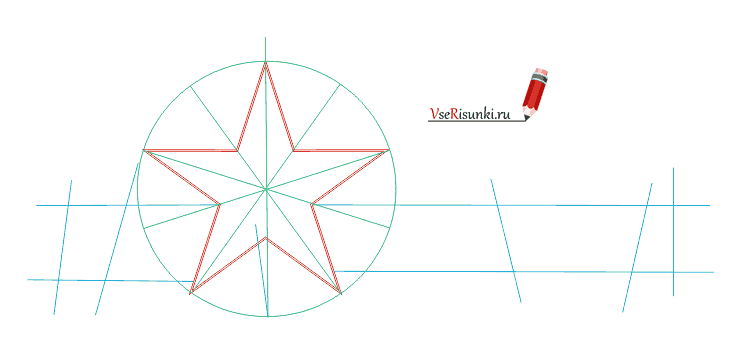 Как нарисовать звезду на 23 февраля поэтапно